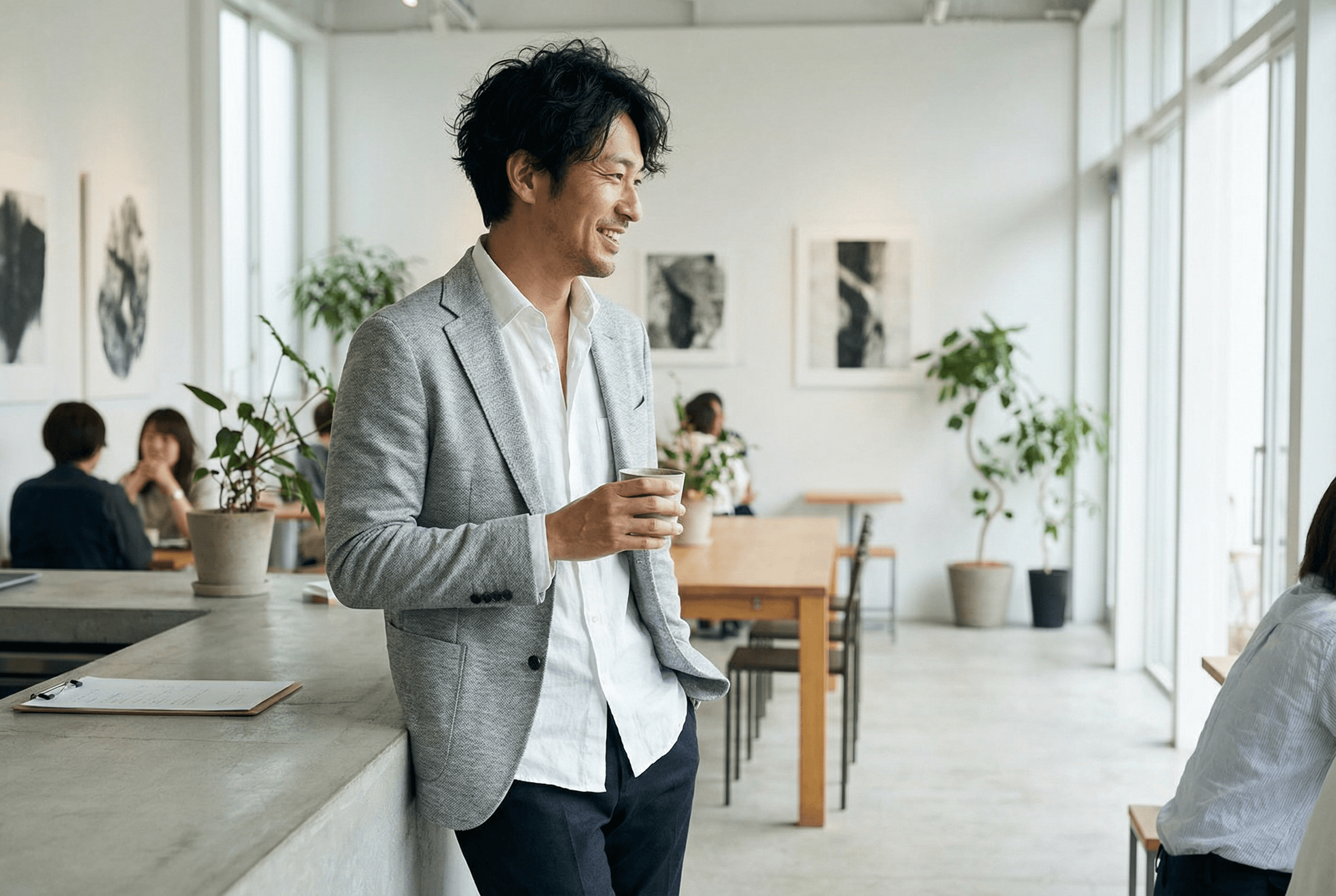 カジュアルセットアップの着用イメージ