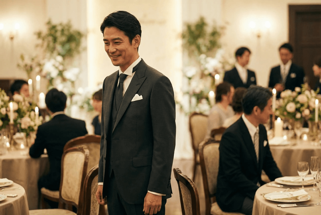 フォーマルスーツの着用イメージ